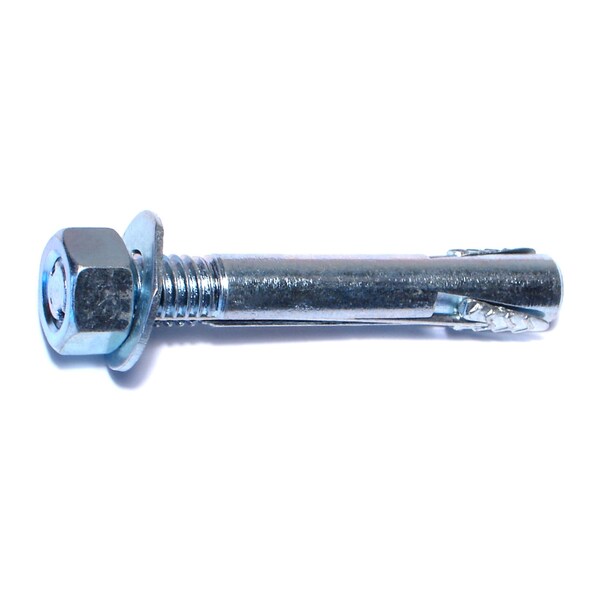 Midwest Fastener Wedge Anchor, 3/8" Dia., 2-3/4" L, Steel Zinc Plated, 100 PK 07542 - main